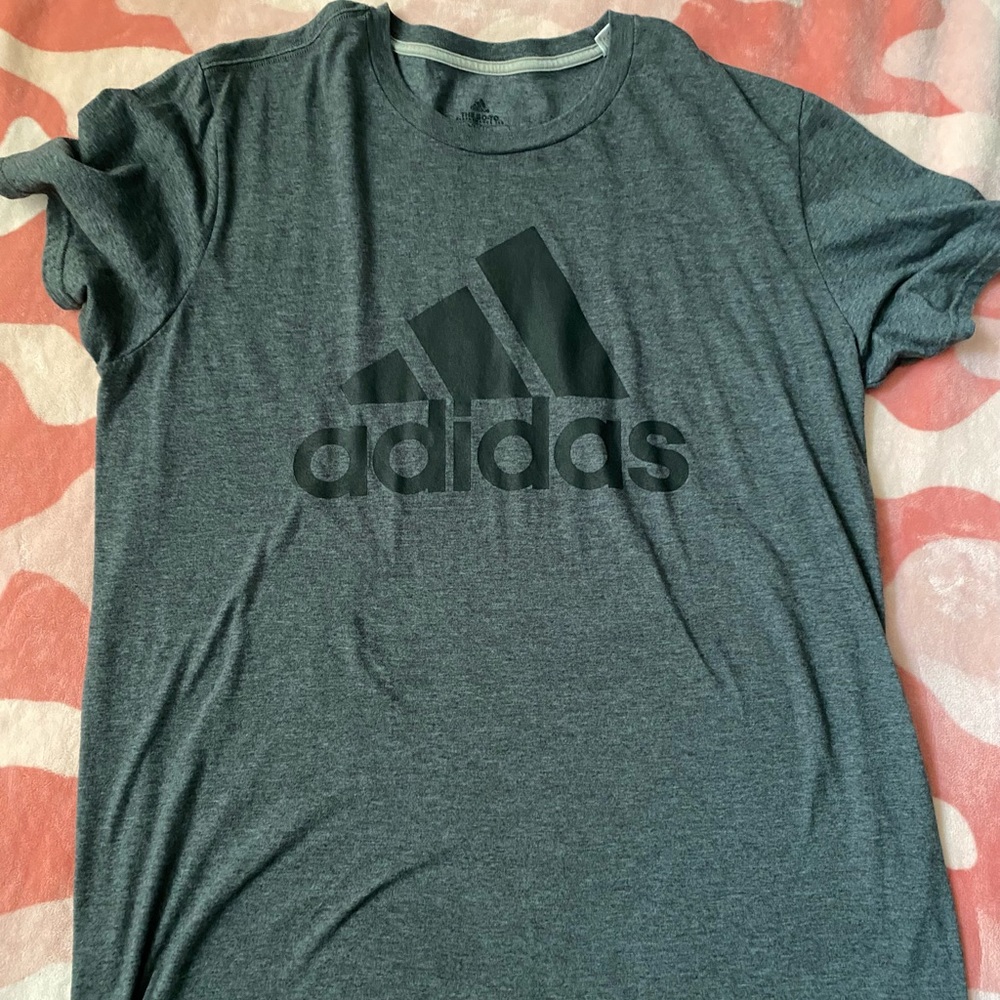Adidas Charcoal Grey Short Sleeve Tee with Iconic Logo